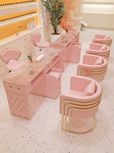 Juego de mesa de manicura estilo crema premium con toma de vacío incorporada, estación de manicura, muebles para salón de belleza. - Product Image 4