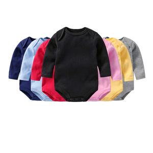 Grosir pakaian balita pakaian bayi Romper rajut bayi Romper katun bayi warna Solid Romper bayi Unisex - Product Image 2