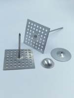 Ancrages isolants carrés perforés durables pour la construction d'isolation industrielle – Base perforée – Broches isolantes