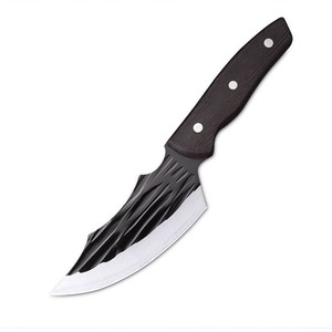 Cuchillo de Carnicero Profesional de Acero con Alto Contenido de Carbono, Mango de Madera, Forjado a Mano, Estilo Tradicional Antiguo, para Asar Pollo y Sacrificar Cerdos - Product Image 1