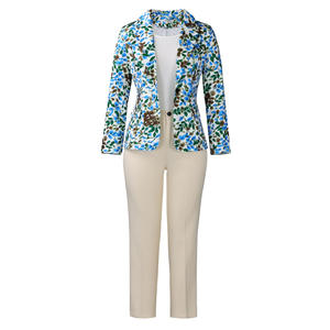 Damen Blazer & Hose 2-teiliges Set Vielseitiges Casual Formelles Büro-Outfit Atmungsaktiver Bedruckter Blazer-Anzug Sehe Fashionbisou - Product Image 6