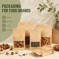 Pochette refermable en BOPA/CPP recyclable, résistante à l'humidité, pour emballage alimentaire, impression personnalisée du logo par gravure, avec encoche de déchirement.