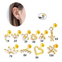 Perhiasan tindik tubuh YW 18G Stainless Steel Flat Back Labret Studs untuk bibir, daith, tragus, helix, rook, tulang rawan, dan tindik telinga.