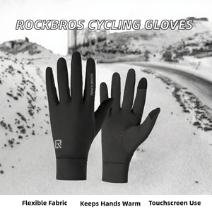 Gants de cyclisme pour l'automne/hiver, en polaire, compatibles écran tactile, unisexes, pour vélo de route et VTT, extensibles, 80% polyester, 20% élasthanne - Product Image 4