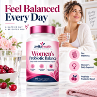 Capsules de Probiotiques pour Femmes Marque Blanche 100 Milliards d'UFC 18 Souches Prébiotiques pour la Santé et le Soutien Immunitaire
