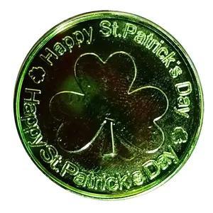 Irish St. Patrick Patrick's Lucky Day Festival Party Decorações de ouro Coin Sticker para St Patrick Home Deco Brinquedos