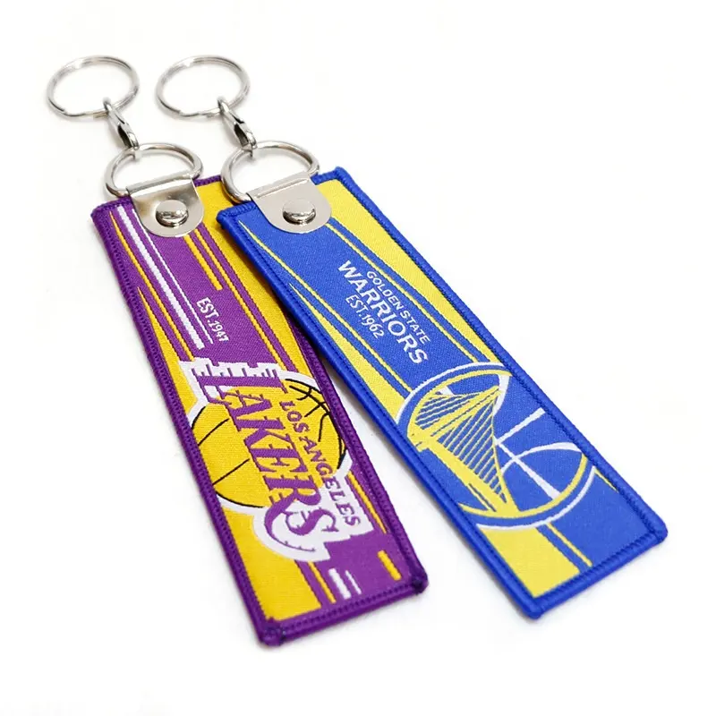 Factory Design Basketball jordan Keychain Custom Logo NBA Brand Name Embroidery Keychains