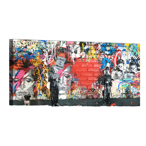 Stampe d'arte moderne su tela <span class=keywords><strong>con</strong></span> design di graffiti e ritratti per decorazioni domestiche - Product Image 1