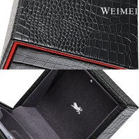 Grande boîte à bijoux en peau de crocodile en cuir véritable offre spéciale emballage de bijoux légers boîte d'emballage personnalisée pour bagues ou pendentifs avec logo