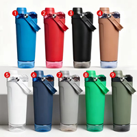 Bouteille d'eau isotherme classique en acier inoxydable de 20 oz, maintien au chaud pendant 6 heures, idéale pour la gym, le fitness, l'entraînement, le camping, shaker écologique