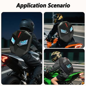 Motorcycle Riding <b>LED</b> <b>Backpack</b> Big Capacity Helmet Fit <b>LED</b> Bag Motor Biker Eye-catching <b>LED</b> <b>Backpack</b> with Dynamic Eye Light Sign - Product Image 3