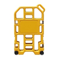 Barrière d'entretien d'ascenseur pliable réfléchissante en PEHD jaune de qualité ingénierie, protection IP67 portable, sécurité mobile en 4 parties