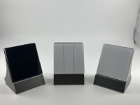 Interrupteur électrique de luxe à panneau en verre, nouveau design, 1/2/3/4 voies, pour produits électriques de couleur blanc et noir