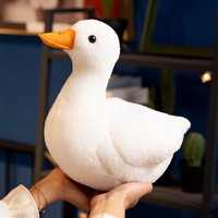Peluche Canard Mignon de Dessin Animé, Jouet en Peluche Doux Blanc, Animal en Peluche Kor Duck pour Cadeau d'Anniversaire Enfant