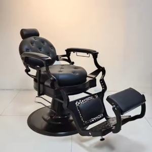 Fauteuils de barbier professionnels pour hommes, entièrement noirs, en gros, cadre Takara Belmont, fauteuils de coiffure de salon - Product Image 5