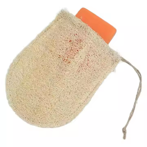 Sac à savon en loofah naturel fait main, forme ovale épaissie, maille exfoliante pour le nettoyage du visage - Product Image 1