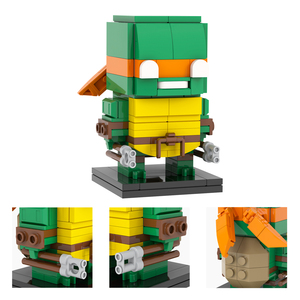 MOC7319-7322 Raphael Leonardo Da Vinci donatello Michelangelo nhân vật đầu vuông <span class=keywords><strong>Ninja</strong></span> Rùa khối xây dựng cho trẻ em Đồ chơi - Product Image 2