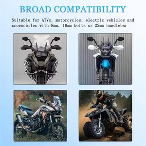 Espejos Retrovisores Plegables para Motocicleta de Aventura, Espejo Lateral Universal con Tornillo de 10mm y 8mm para Manillar de ATV/ADV - Product Image 6