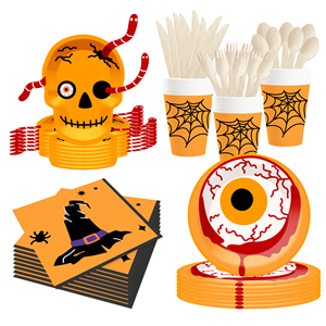 Damai Halloween sọ nhện dùng một lần giấy tấm ma quái cổ điển giấy bữa ăn tối tấm Halloween bên Bộ đồ ăn - Product Image 2