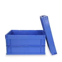 Caisse en plastique bas prix gros logistique chiffre d'affaires boîte caisse pliable empilable caisse avec couvercle