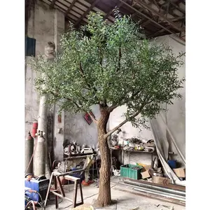 Özelleştirilmiş fiberglas gövde yapay bitki ağacı peyzaj dekorasyon yapay zeytin ağacı
