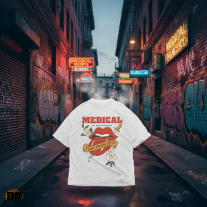 T-shirt grafica Medical San Francisco oversize unisex vintage streetwear estetica retrò rock - Product Image 3