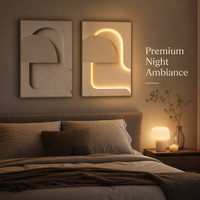 Tableau mural géométrique minimaliste LED sur toile, cadre moderne pour salon, grande peinture murale suspendue