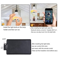 Ampoule magique intelligente sans fil RGB LED, lampe musicale, E27, RGBW, avec 24 clés, télécommande 12W, éclairage décoratif pour la maison