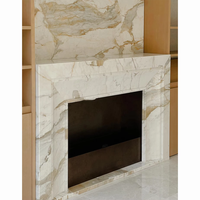 Cheminée en marbre blanc Arabescato italien classique, décoration intérieure de villa, pierre naturelle, manteau de cheminée