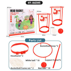 Jeu de basket interactif pour fêtes, intérieur/extérieur, avec panier réglable, bandeau et cerceau, pour enfants et adultes - Product Image 6