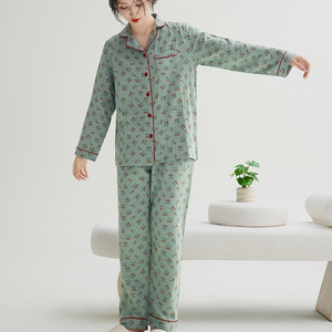 Оптовая продажа, хлопковые пижамы, женские пижамы, комплект с цветочным принтом, лидер продаж, пижамные комплекты, женское спальное платье - Product Image 3