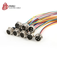 Adaptateur d'aviation M16-6-Core, prise femelle GX16 avec fil de soudage de 20cm, plaqué argent, 300/500V pour des connexions faciles