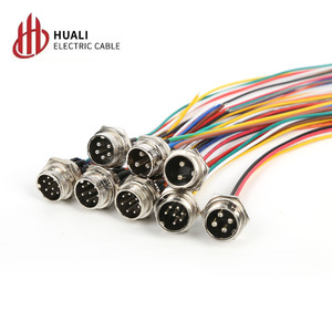 Adaptateur d'aviation M16-6-Core, prise femelle GX16 avec fil de soudage de 20cm, plaqué argent, 300/500V pour des connexions faciles - Product Image 1