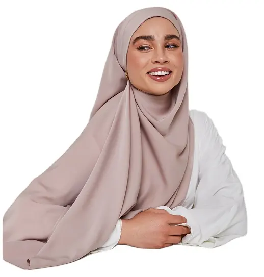 High Quality Plain Medina Hijab Summer Scarf Female Good Stitching Malaysia Women Silk Chiffon Scarfs