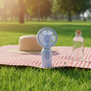 Ventilateur de refroidissement portable USB alimenté par batterie, <span class=keywords><strong>mini</strong></span>, 3 vitesses, à main, pour le camping, la voiture, l'usage domestique, léger, emballage en boîte colorée - Product Image 4
