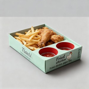 Boîte à goûter personnalisée avec impression numérique <span class=keywords><strong>et</strong></span> conception gratuite, avec insert pour sauce, frites, hamburgers, poulet frit, pâtisserie, brunch, boîte à déjeuner en papier - Product Image 1