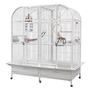 Horizontal Sliding Iron Industrial Style <b>Large</b> Bird Cages Foldable Travel Use Easy Shipping Parrot Comfortable Stainless Steel - Product Image 1