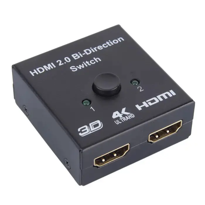 New4K HDMI 스위치 2 포트 양방향 1x2 / 2x1 HDMI KVM 스위처 분배기 지원 PS4 Xbox HDTV 용 울트라 HD 4K 3D HDR HDCP 지원