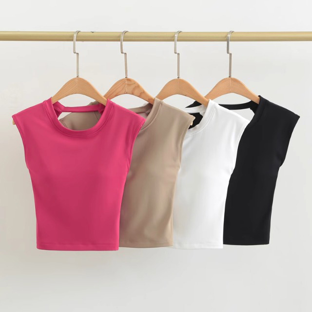 Women's Eco-Friendly Polyamide Seamless A-Line Cut Waist-Cinching Sleeveless Yoga Tank Top Solid Color Simple Design Cutout Back