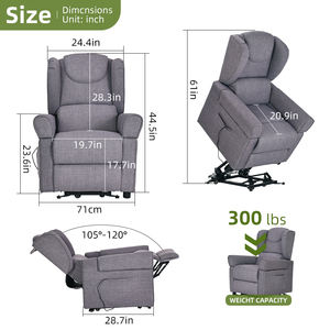 Tecforcare-Silla reclinable eléctrica para ancianos, sillón reclinable de lujo, ajustable, para el hogar - Product Image 4