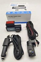 Caméra embarquée UHD 4K+1080P avec écran IPS de 3,2'', trajectoire GPS, vision nocturne, connexion Wi-Fi, surveillance de stationnement 24h/24