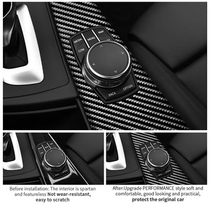Para <span class=keywords><strong>BMW</strong></span> 3er F30 F31 F35 3GT F34 <span class=keywords><strong>4e</strong></span> F32 F33 4er F36 fibra de carbono coche Multimedia Panel pegatina antiarañazos accesorios interiores - Product Image 2