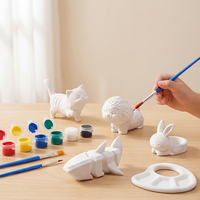 Nouvelles figurines d'animaux en céramique blanche, peintures artisanales, jouets de peinture en céramique DIY pour enfants