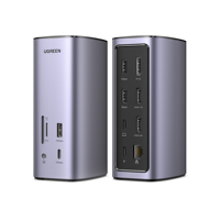 Base de Conexión UGREEN con Triple Pantalla 12 en 1, USB C 8K, Base de Conexión para MacBook con Carga PD de 100W