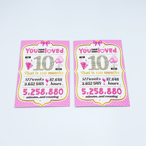 Folleto <span class=keywords><strong>de</strong></span> celebración <span class=keywords><strong>de</strong></span> <span class=keywords><strong>cumpleaños</strong></span> plegable personalizado | Lámina 3D UV y dorada con diseño troquelado - Product Image 4