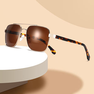 2025 nueva moda diseñador de lujo gafas de sol doble puente Vintage oro gafas de sol Retro logotipo personalizado gafas de sol de Metal para hombres - Product Image 5