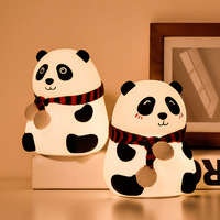 Lampe en silicone Panda, Lampe Pat-Pat Panda, Lampe d'ambiance, Veilleuse 3D de chevet, Veilleuse en silicone