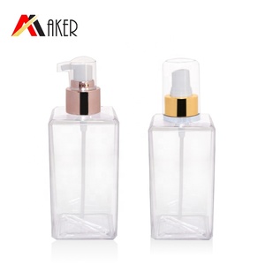 2019 nouvelle bouteille de lotion <span class=keywords><strong>PETG</strong></span> claire de 250 ml avec pompe à lotion recouverte de <span class=keywords><strong>feuille</strong></span> d'or rose ou pulvérisateur de - Product Image 1