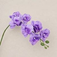 Bunga Anggrek Phalaenopsis Sutra Buatan 7 Tangkai Grosir untuk Dekorasi Meja Pernikahan dan Rangkaian Bunga