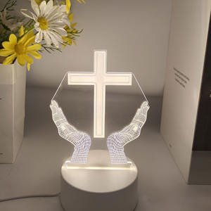 Fabrik anpassen Jesus Nachtlicht Günstige 3D Acryl Led Lampe Jungfrau Maria Illusion Acryl 3D Lichter Kirche Muster Home Decor - Product Image 6